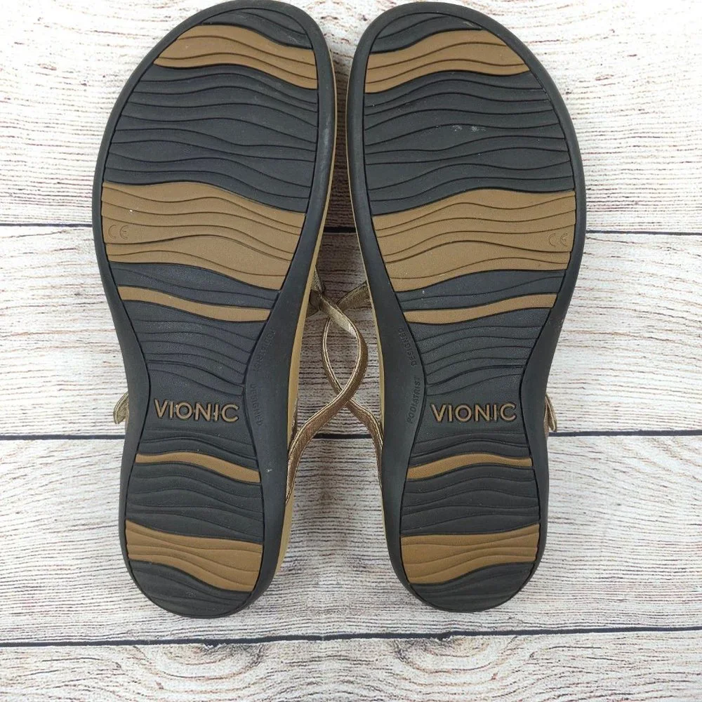 Vionic Womens Bronze 340 Karina Orthaheel Slip On Thong Sandal Size US 10 - Picture 7 of 8